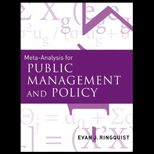 Meta Analysis for Public Management and Policy