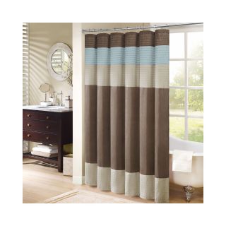 Trinity Pleated Shower Curtain, Blue