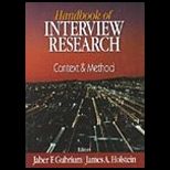 Handbook of Interview Research  Context and Method