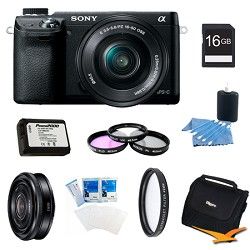 Sony Alpha NEX 6 Digital Camera 16 50mm Lens (Black), 16GB SEL 20mm f 2.8 Lens B