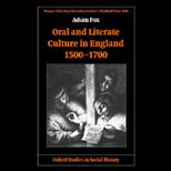 Oral and Literate Culture in England