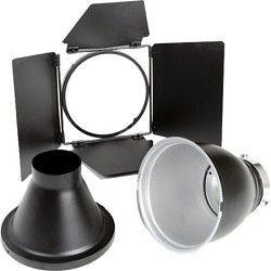 Bowens Basic Reflector Kit Includes Reflector, Snoot and 4 Leaf Barndoor   BW 18