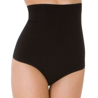 SKINNYGIRL High Waist Control Thong Panties   7170, Black, Womens