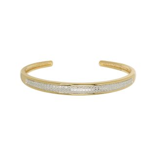 Bridge Jewelry Two Tone Diamond Accent Cuff Bracelet