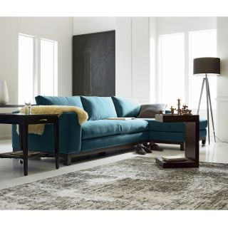 Calypso 2 pc. Chaise Sectional in Washed California Fabric, Aqua