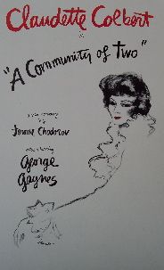 A Community of Two (Original Broadway Theatre Window Card)
