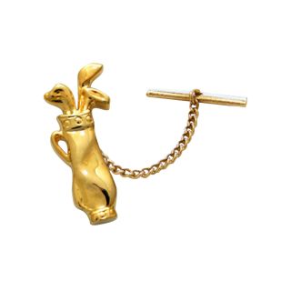 Golf Bag Gold Plated Tie Tack