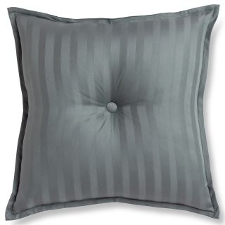 ROYAL VELVET Lustrous Steel Damask Stripe 18 Square Decorative Pillow