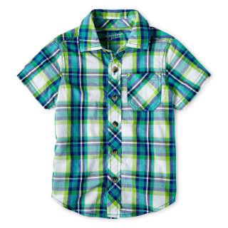 ARIZONA Short Sleeve Woven Shirt   Boys 12m 6y, Green, Green, Boys