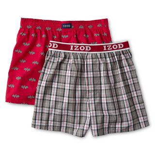 Izod 2 pk. Woven Boxers   Boys 8 20, Red, Boys