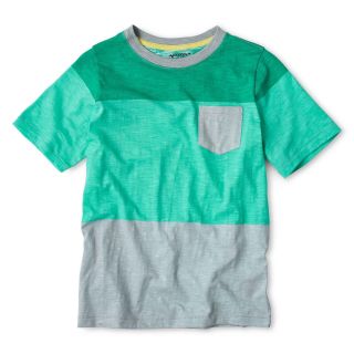 ARIZONA Colorblock Tee Shirt   Boys 6 20, Emerald b, Boys