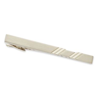 Tie Bar with Diagonal Stripe, Nickel, Mens