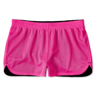 Xersion Reversible Mesh Dolphin Shorts   Girls 6 16 and Plus, Black/Pink