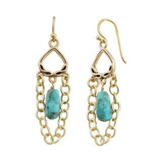 Art Smith by BARSE Turquoise & Chain Drop Earrings, Womens