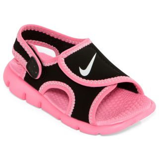 Nike Sunray Adjustable Preschool Girls Sandals, Black/Pink, Girls