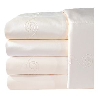 American Heritage 1200tc Egyptian Cotton Sateen Embroidered Swirl Sheet Set,