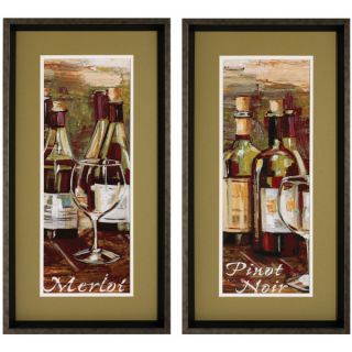 Merlot and Pinot Noir Framed Wall Art Pair