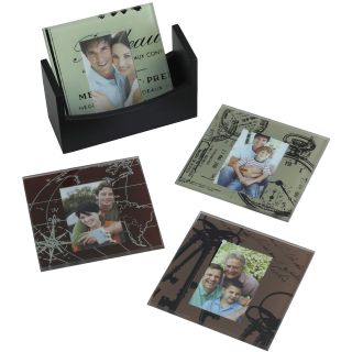 Set of 4 Maps And Drawings Photo Coasters