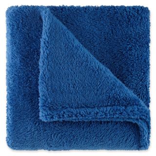 Sunbeam Lofty Plush Throw, Blue