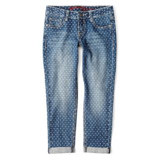 ARIZONA Dotty Cropped Jeans   Girls 6 16 and Plus, Square Dot Print, Girls