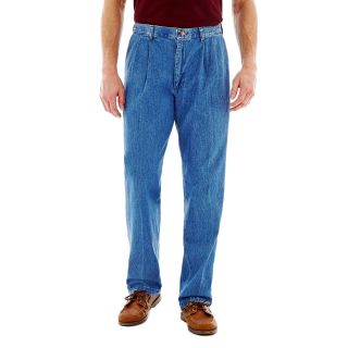 Lee Stain Resistant Pleated Pants, Stonewash, Mens