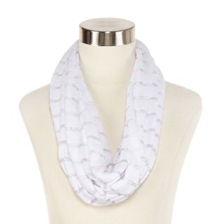 MIXIT Striped Infinity Scarf, White, Womens