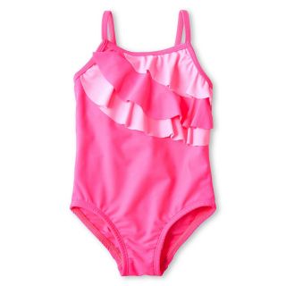 Baby Buns Ruffled One Piece Swimsuit   Girls 12m 6y, Pink, Pink