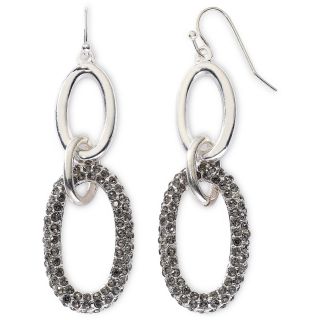 Liz Claiborne Silver Tone Black Diamond Accent Earrings