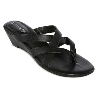 St. Johns Bay St. John s Bay Dillon Strappy Slide Sandals, Black, Womens