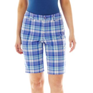 St. Johns Bay St. John s Bay Secretly Slender Bermuda Shorts, Blue, Womens