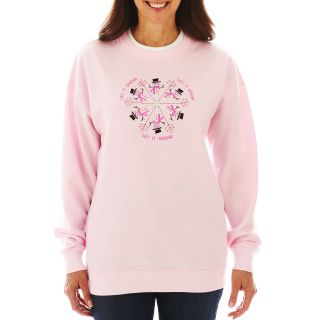 Snowflake Snowman Sweatshirt, Pink, Womens