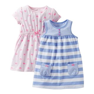 Carters 2 pk. Bow Print Dresses   Girls newborn 24m, Blue, Blue, Girls