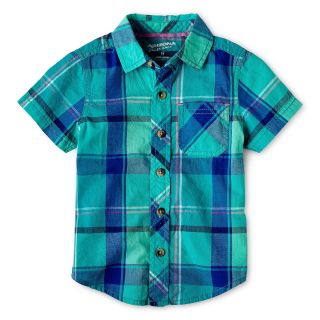 ARIZONA Short Sleeve Woven Shirt   Boys 12m 6y, Green, Green, Boys