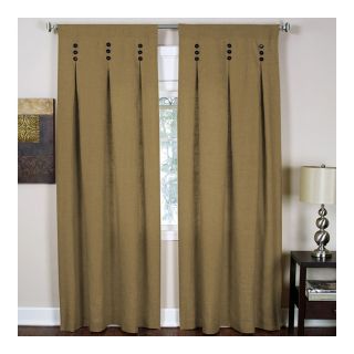 Murano Rod Pocket/Back Tab Inverted Pleat Curtain Panel, Gold