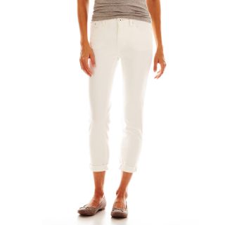 Skinny Ankle Jeans, White, Womens