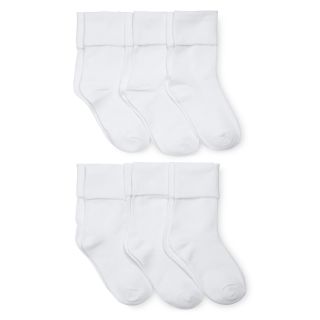 Maidenform 6 pk. Turn Cuff Ankle Socks   Girls, White, Girls