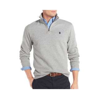 Izod French Rib Quarter Zip Sweater, Gray, Mens