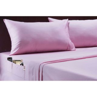 230tc Percale Pocket Sheet Set, Pink