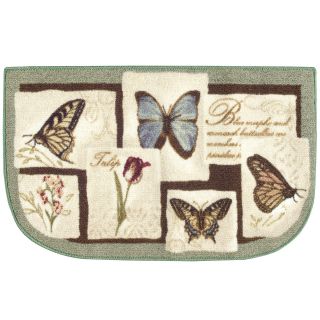 Birds or Butterflies Washable Wedge Rug, Butterfly Scrolls
