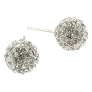 Bridge Jewelry Clear Crystal Ball Stud Earrings