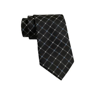 Stafford Starke Grid Silk Tie, Black, Mens