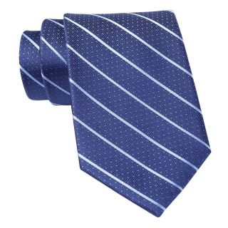 CLAIBORNE Pin Dot Stripe Silk Tie, Navy, Mens