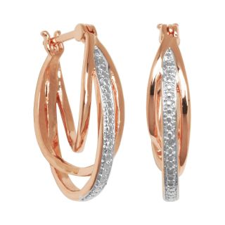 Bridge Jewelry 18K Rose Gold Plated Triple Hoop Earrings