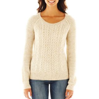 A.N.A Cable Knit Sweater, Stone Tweed, Womens