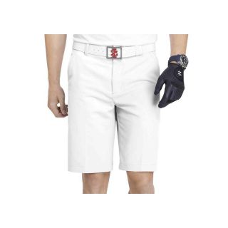 Izod Flat Front Shorts, White, Mens