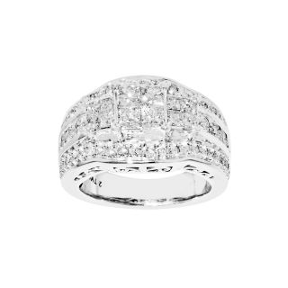 2 CT. T.W. Princess Diamond 3 Stone Engagement Ring, White/Gold, Womens