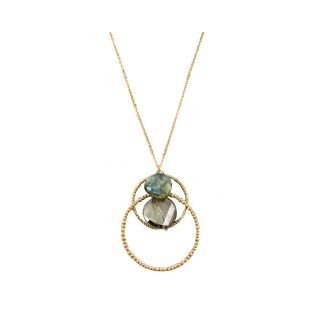 Double Circle Crystal Necklace, Mutli