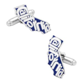 State of California Cufflinks, Silver, Mens