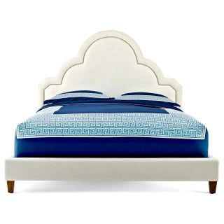 HAPPY CHIC BY JONATHAN ADLER Crescent Heights Linen Upholstered Bed, White