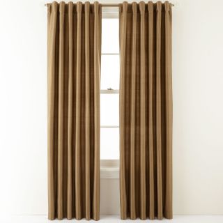 ROYAL VELVET Silk Pinstripe Back Tab Curtain Panel, Ultra Bronze